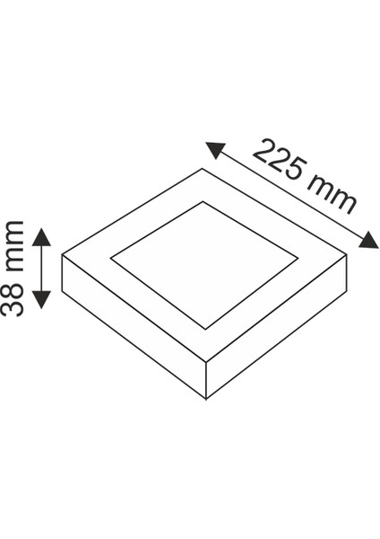 36-2000BK Helios 18W S.üstü Kare LED Panel Beyaz Kasa 3200K