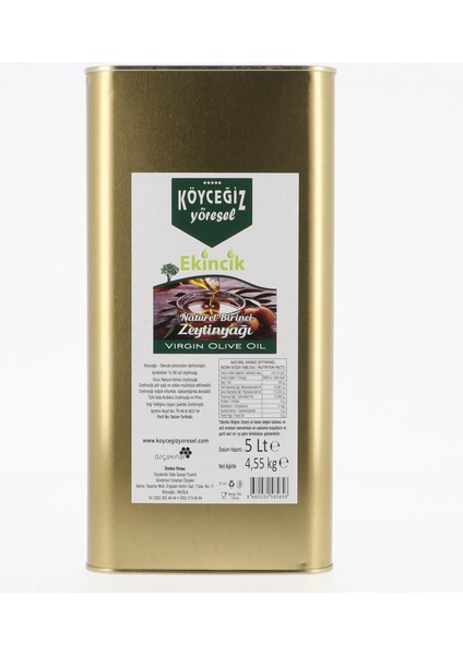 Naturel Birinci Zeytinyağı 5 Lt Teneke