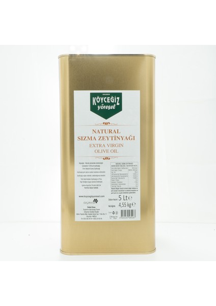 Naturel Sızma Zeytinyağı 5 Lt Teneke