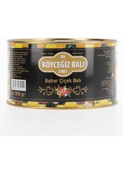 Köyceğiz Balı Bahar Çiçek Balı 1850 gr Teneke