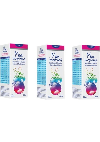 Max Immun Multivitamin Multivitamin Şurup 150 ml 3 Adet