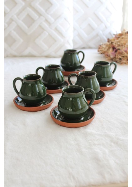 Lale Altı Kişilik Fincan ve Cezve Takımı ( Yeşil) fiyatları