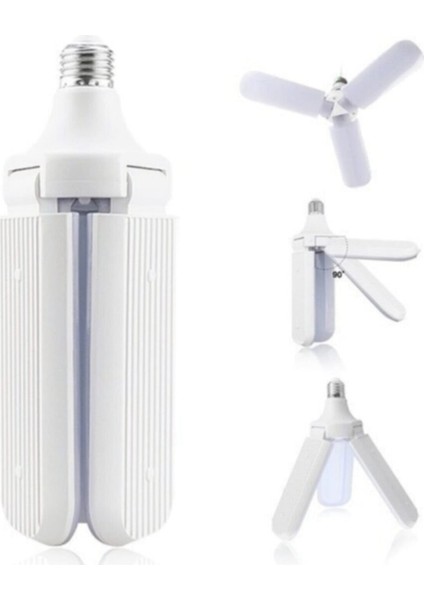 Pervane Şeklinde Katlanabilir-Açısı Ayarlanabilir 45W Beyaz LED Ampul