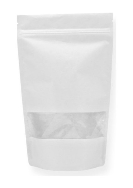 Pencereli Beyaz Kağıt Doypack (8.5X14.5) 25 Adet