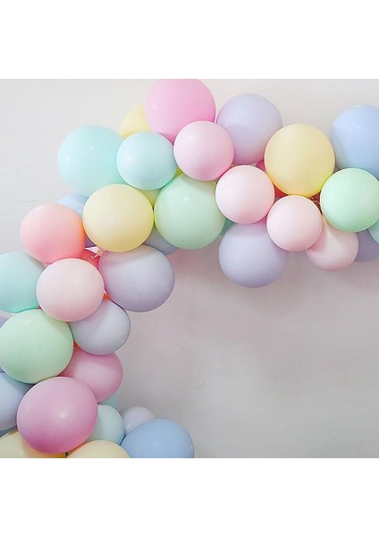 Makaron Balon 12 Inç 30CM Pastel Karışık Renkli 100 Adet