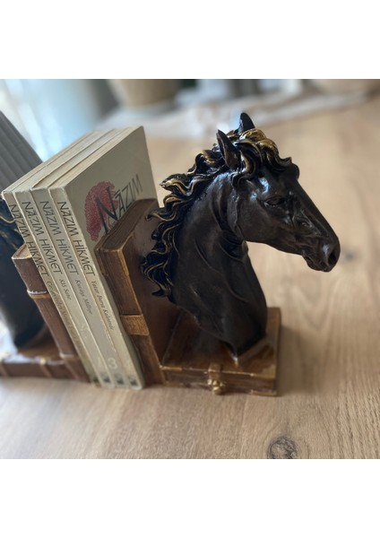 At Kafası Büst Kitap Tutucu modelleri