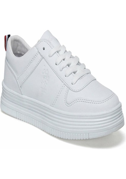 Surı 100371036 Kalın Tabanlı Bağcıklı Kadın Ayakkab Beyaz