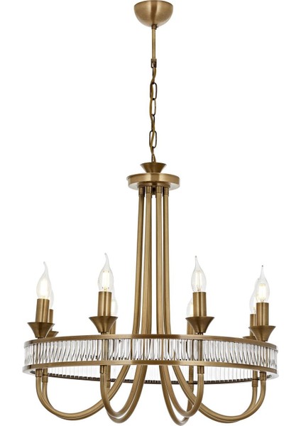 AV-60378-8E Eskltme Kaplama Modern Avize E14 Metal Kristal 60cm