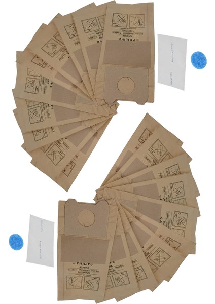 Philips Athena Thriatlon Hr 6835 Kağıt Toz Torbası 20 Adet +4li Micro Filtre