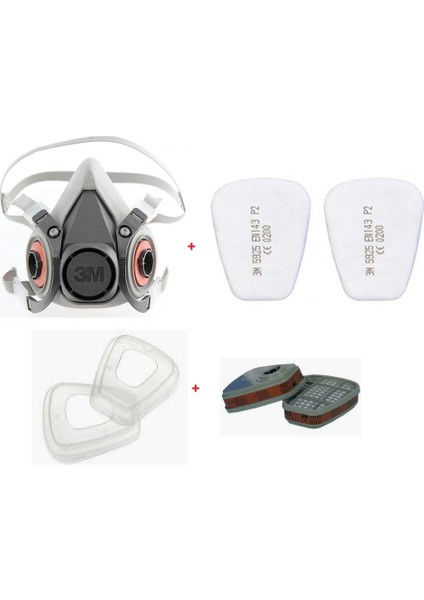 6200 Yarım Yüz Maskesi + 3m 6059 Abek Filtre + 3m 5925 P2 Filtre +K501 Kapak fiyatları