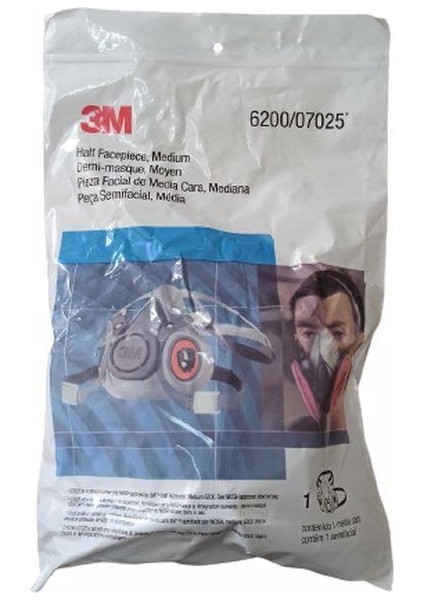6200 Yarım Yüz Maskesi + 3m 6057 Abe Filtre + 3m 5925 P2 Filtre +K501 Kapak