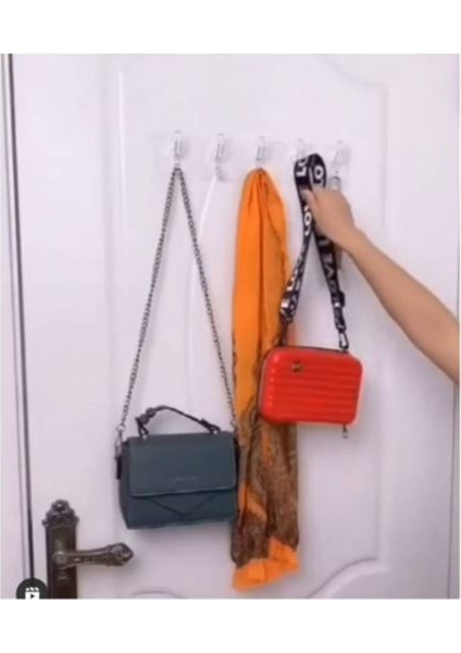 5'li 6X6CM Şeffaf Güçlü Kendinden Yapışkanlı Kapı Duvar Askısı Ağır Yük Taşıma fırsatları