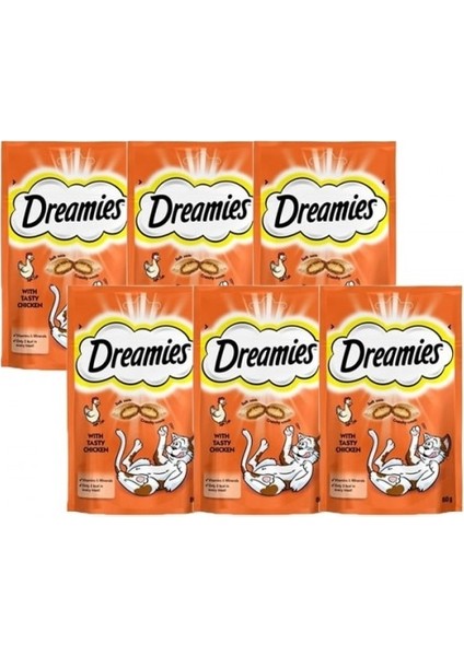 6 Adet Dreamies Tavuklu Kedi Ödülü 60 gr