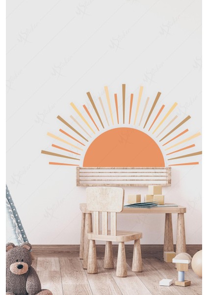 Bohem Tarzı Güneş ve Işınları Çocuk Bebek Odası Sticker Seti fiyatları