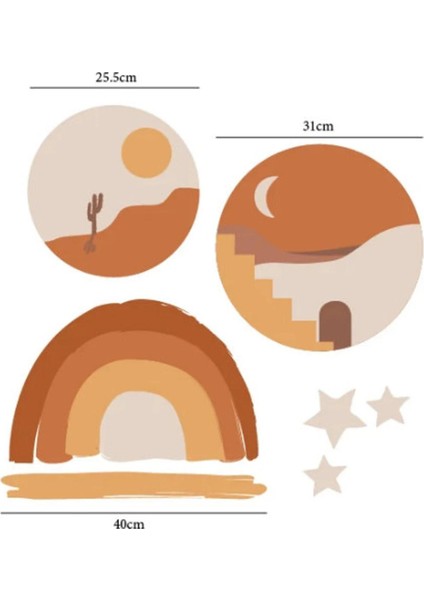 Bohem Tarzı 3'lü Çocuk Odası Sticker Seti fırsatları