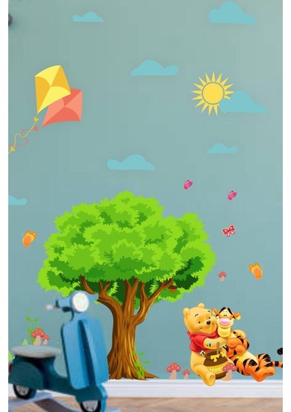 Winnie The Pooh ve Arkadaşı Ormanda Çocuk Odası Dekorasyon Sticker Seti fırsatları