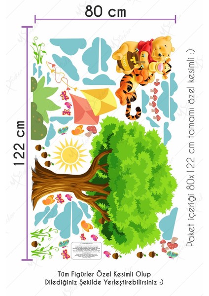 Winnie The Pooh ve Arkadaşı Ormanda Çocuk Odası Dekorasyon Sticker Seti indirimleri
