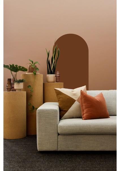 Bohem Tarzı Oval Koyu Kahve Duvar Dekorasyon Sticker (60X100 Cm)
