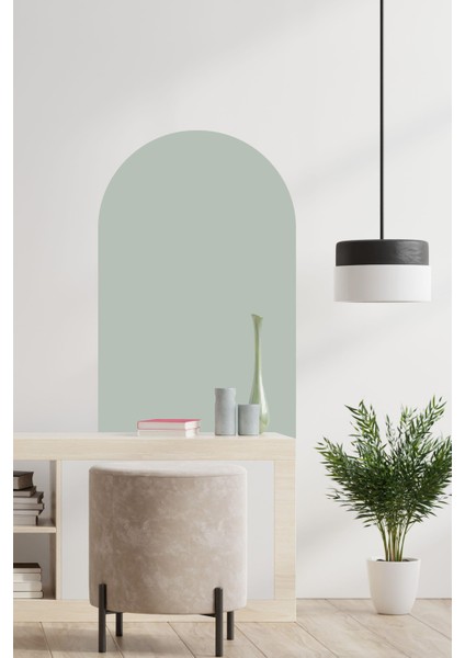 Bohem Tarzı Oval Açık Gri Duvar Dekorasyon Sticker (60X100 Cm) modelleri