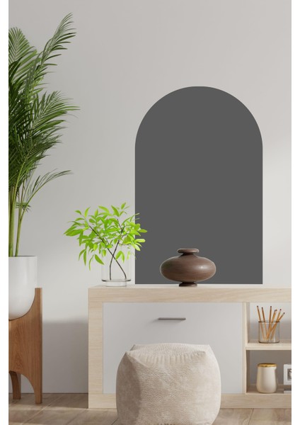 Bohem Tarzı Oval Koyu Gri Duvar Dekorasyon Sticker (60X100 Cm) fiyatları