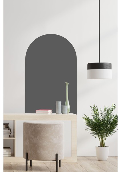 Bohem Tarzı Oval Koyu Gri Duvar Dekorasyon Sticker (60X100 Cm) modelleri