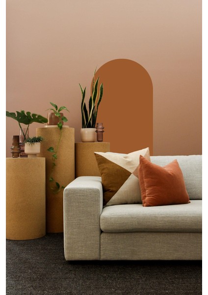 Bohem Tarzı Oval Kahverengi Duvar Dekorasyon Sticker (60X100 Cm)