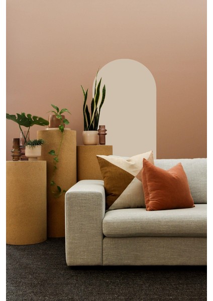 Bohem Tarzı Oval Taş Rengi Duvar Dekorasyon Sticker (60X100 Cm)