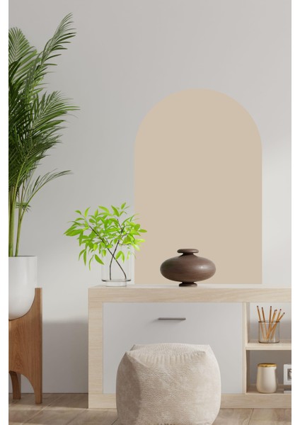 Bohem Tarzı Oval Taş Rengi Duvar Dekorasyon Sticker (60X100 Cm)