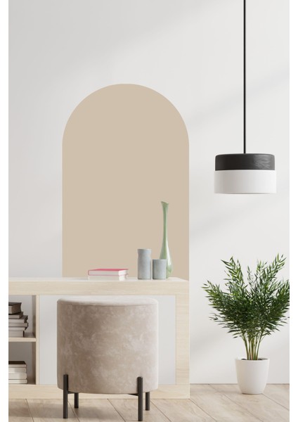 Bohem Tarzı Oval Taş Rengi Duvar Dekorasyon Sticker (60X100 Cm)