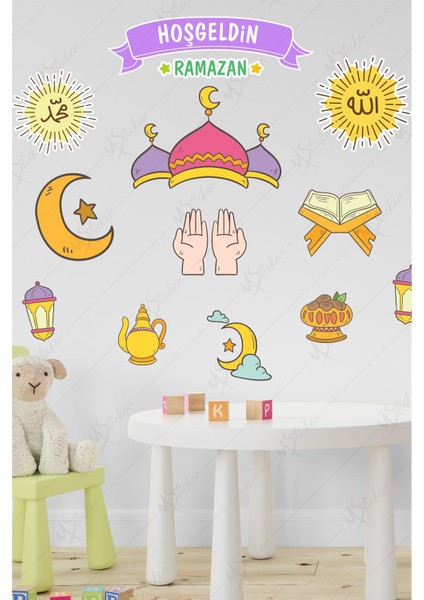 Ramazan Fener Ay Yıldızlar Cam Duvar Dekorasyon Sticker Seti fiyatları
