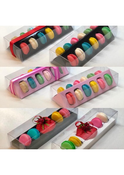 Asetatlı 6 Lı Makaron Kutusu (10 Adet) fiyatları