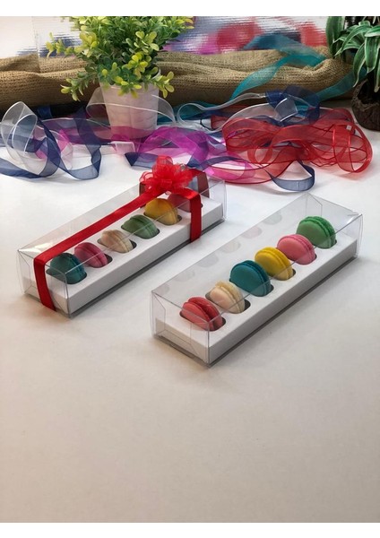 Asetatlı 6 Lı Makaron Kutusu (10 Adet) modelleri