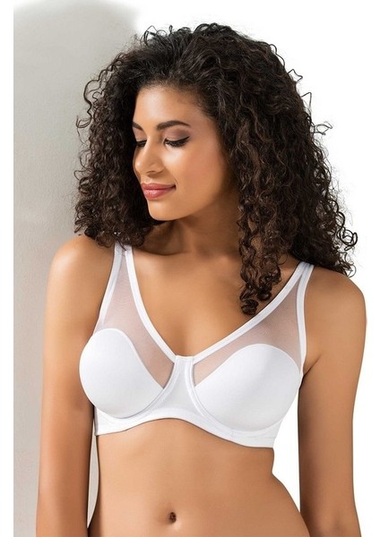 Kadın Tül Deatylı Toparlayıcı Küçük Gösteren Tüllü Soft Cup Sütyen 9200