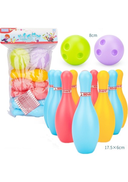 3 Takım Çocuk Plastik Bowling Oyuncak Seti, Boyut: 18Cm Renkli (Yurt Dışından)