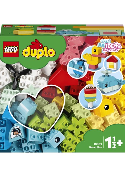 DUPLO Classic Kalp Kutusu 10909 - 18 Ay ve Üzeri Okul Öncesi Yaştaki Çocuklar için Gelişimi Destekleyen Yaratıcı Oyuncak Yapım Seti (80 Parça)