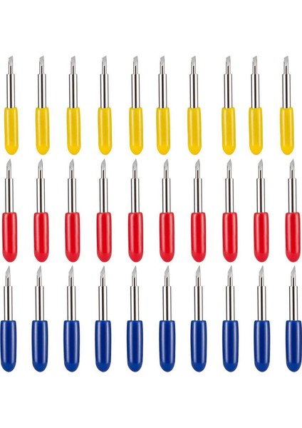 30 Adet Hava/havayı Keşfetmek Için Kesme Bıçakları 2 Maker Expression 10 Adet 30° + 10 Adet 45°standart + 10 Adet 60°vinil Kumaş Kesme Yedek Bıçakları