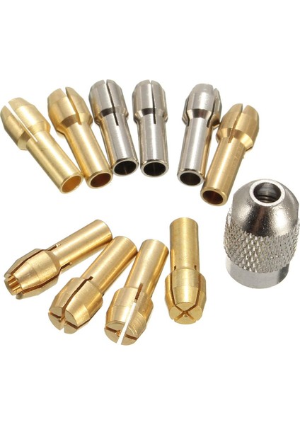 10 Adet Pirinç Matkap Chuck Collet Uçları Dremel Döner Için 0.5-3.2mm 4.3mm Shank (Yurt Dışından) modelleri