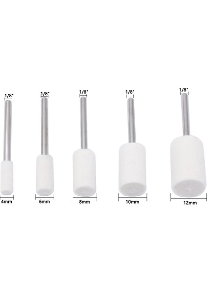 20 Adet Yün Keçe Monteli Mandrel Parlatma Parlatıcı Tekerlekler Taşlama Uçları Öğütücü Kafa Cila Izle Takı Döner Alet Aksesuarları Ataşmanı - 1/8 Inç Sap fırsatları