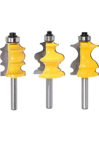 3 Adet 8mm Shank Mimari Kalıplama Freze Uç Seti Ağaç Işleme Şekli Freze Aracı(Yurt Dışından)