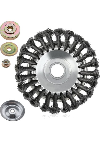 Koni Düğümlü Telli Çim Biçme Kesici Kafası, Metal Çim Biçme Makinesi Fırça Kesici Ataşmanı Için Ayıklama Tepsisi (6 Inç)