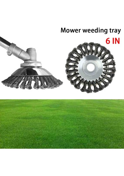 Koni Düğümlü Telli Çim Biçme Kesici Kafası, Metal Çim Biçme Makinesi Fırça Kesici Ataşmanı Için Ayıklama Tepsisi (6 Inç) fiyatları