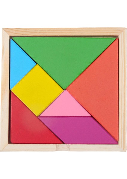10 x 10 cm Butik Ahşap Tangram Yapboz Yapboz Eğitici Oyuncaklar (Yurt Dışından)