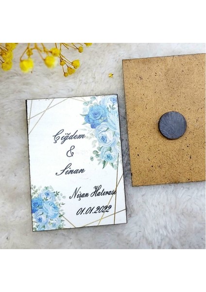 30 Adet Ahşap Nikah Buzdolabı Magnet Nikah Likleri 4