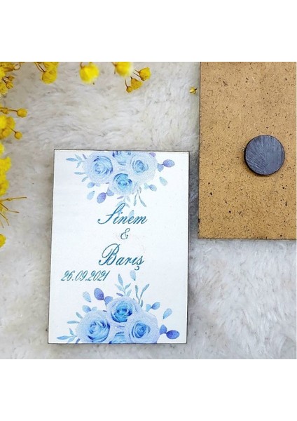 30 Adet Nikah Likleri Ahşap Magnet 1