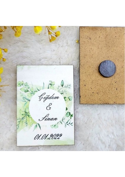 30 Adet Nikah Likleri Ahşap Magnet 4
