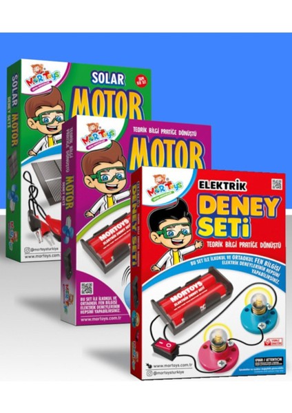 3' Lü Deney Seti, Elektrik, Motor, Solar Motor Deney Setleri