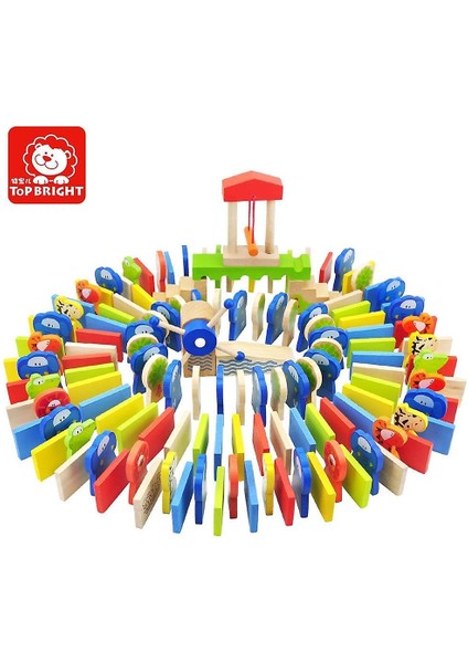 Ahşap 150 Hayvan Domino Oyuncak Yapı Taşları
