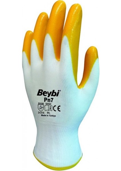 Pn-7 Nitril Iş Eldiveni Sarı-Beyaz No:9/l
