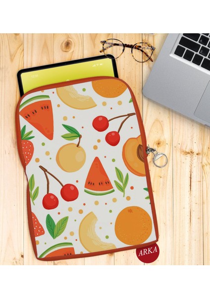 Gift Meyveler Tasarımlı Taşınabilir Koruyucu Tablet Kılıfı & Organizer Çanta - Turuncu-1 fiyatları