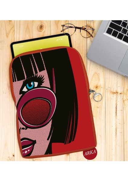 Gift Pop Art Tasarımlı Taşınabilir Koruyucu Tablet Kılıfı & Organizer Çanta - Turuncu-7 fiyatları